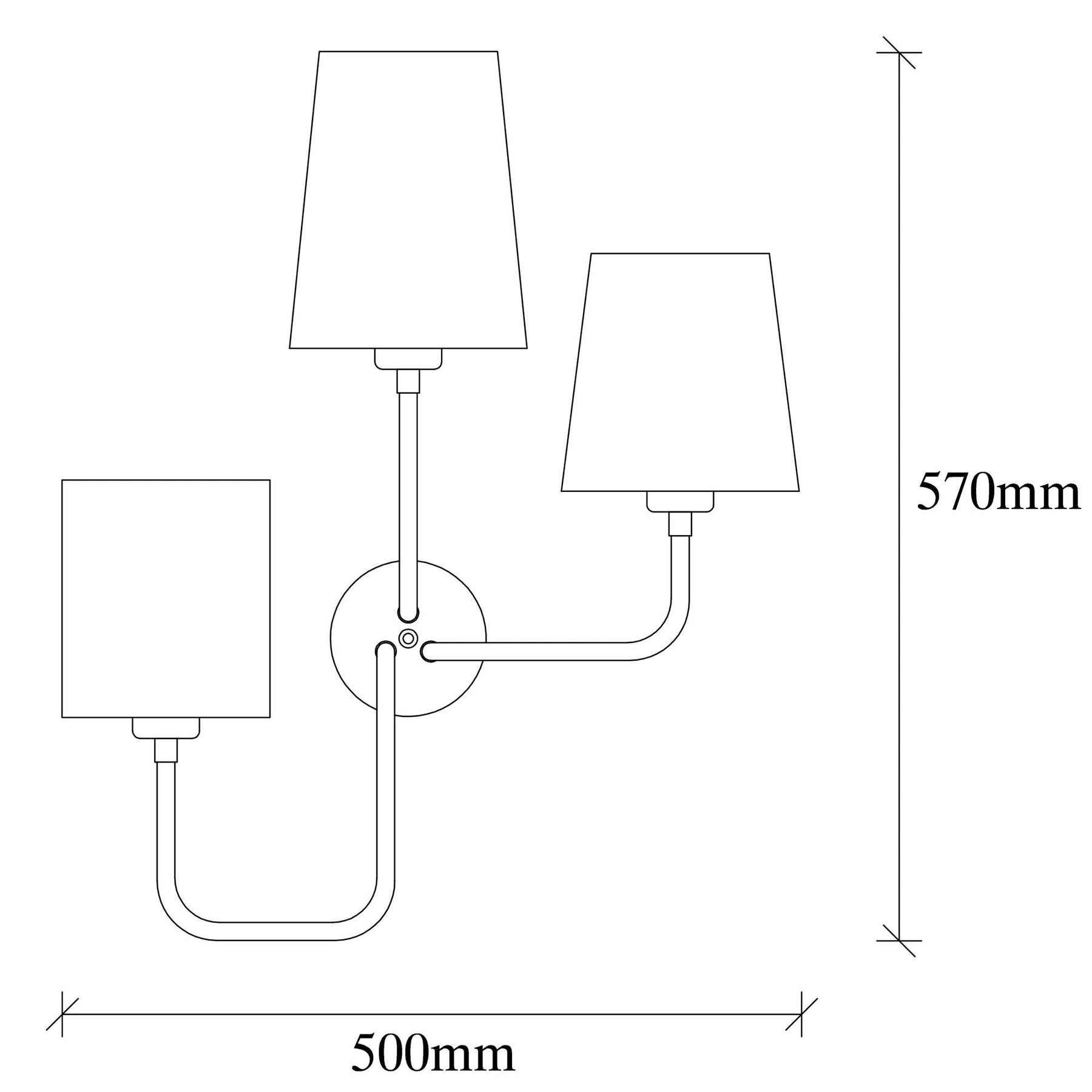 Lampa de perete Catal-3571, negru, metal/material textil, 50x20x50 cm