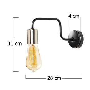 Lampa de perete Denge-3432, negru, metal, 4x28 cm