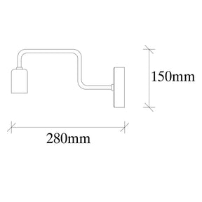 Lampa de perete Denge-3433, negru, metal, 4x28x11 cm