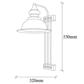 Lampa de perete 3743, maro, metal, 28x32x53 cm
