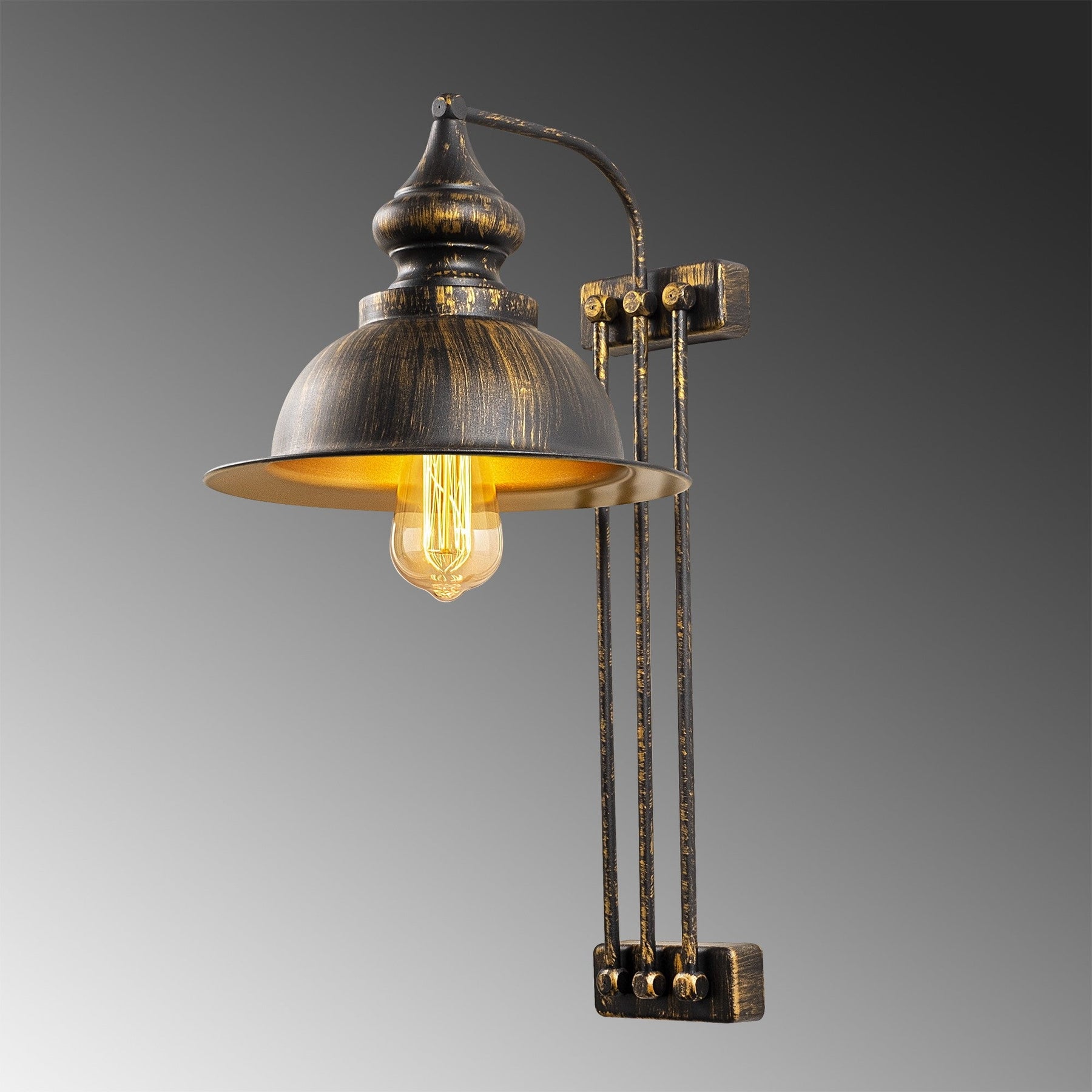 Lampa de perete 3743, maro, metal, 28x32x53 cm
