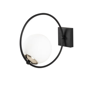 Lampa de perete Dolunay-3911, negru/alb, metal/sticla, 15x31x28 cm