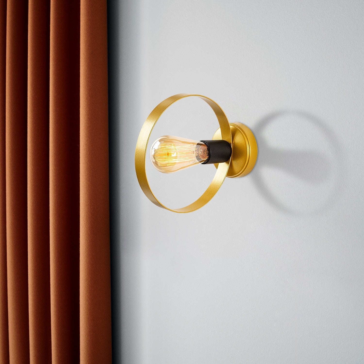 Lampa de perete Halka-3931, auriu, metal, 4x23x20 cm