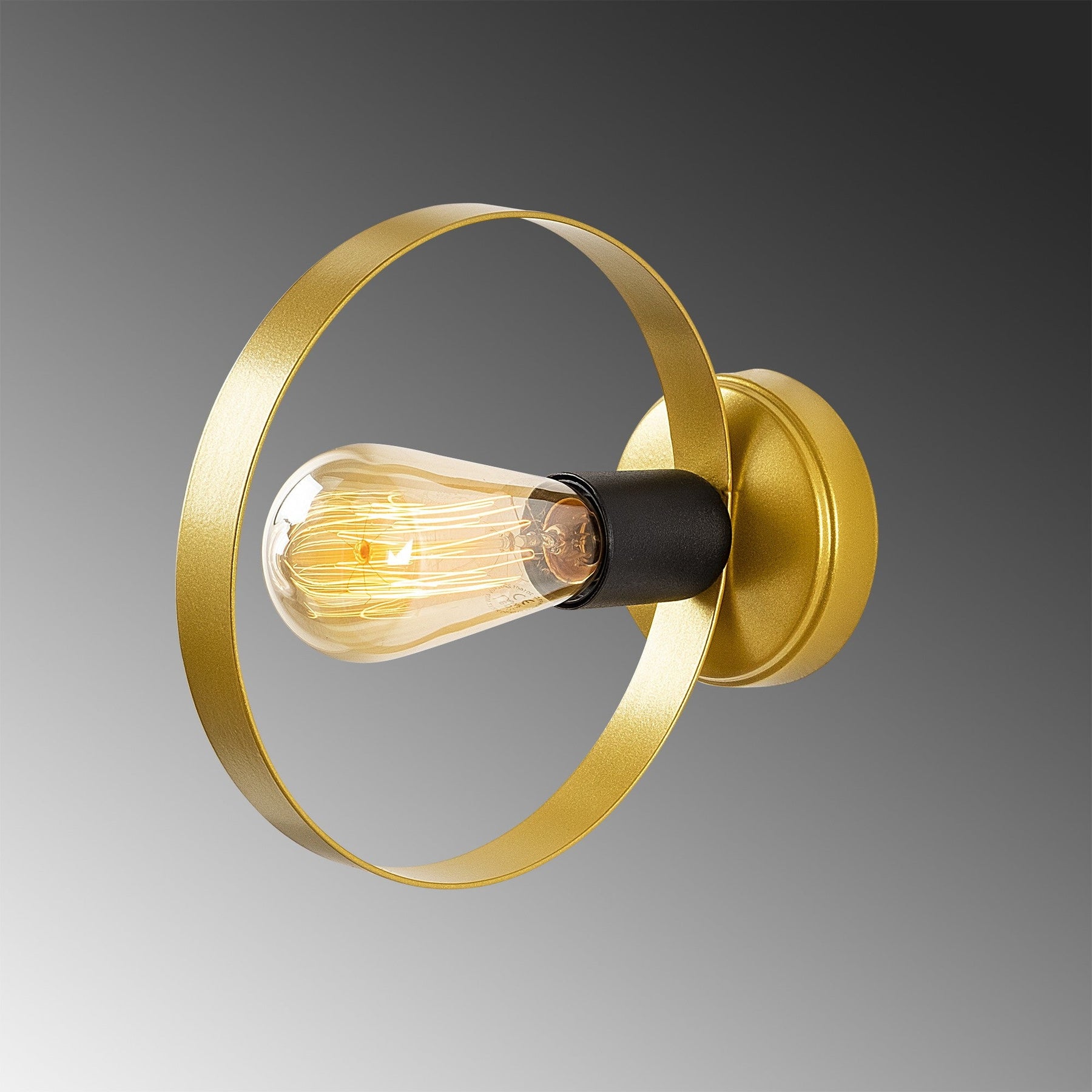 Lampa de perete Halka-3931, auriu, metal, 4x23x20 cm