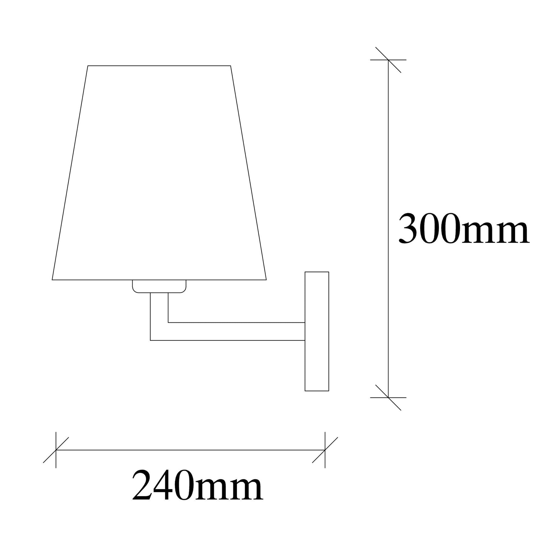Lampa de perete 4658, negru, metal/material textil, 18x24x30 cm