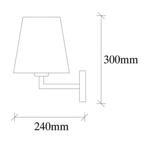 Lampa de perete 4658, negru, metal/material textil, 18x24x30 cm