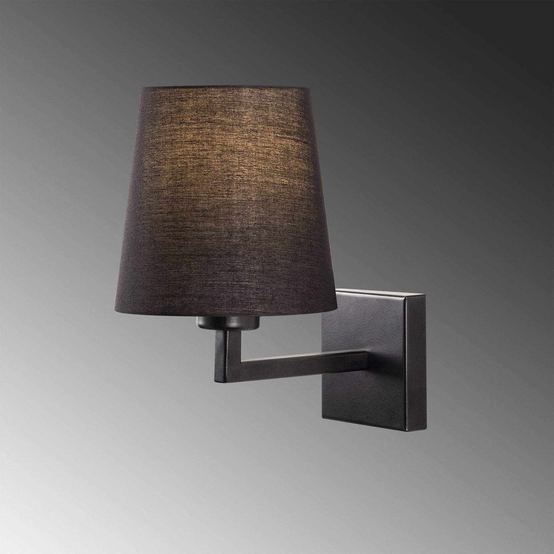 Lampa de perete 4658, negru, metal/material textil, 18x24x30 cm