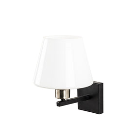 Lampa de perete Profil, 4661, cadru metalic/sticla, negru/alb, 22x25x25 cm