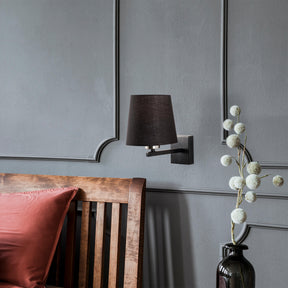 Lampa de perete 4664, negru, metal/material textil, 18x24x30 cm