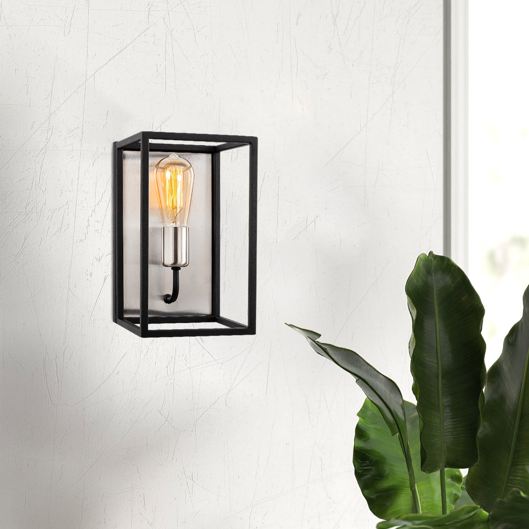 Lampa de perete Kafes-5561, negru, metal, 17x19x28 cm