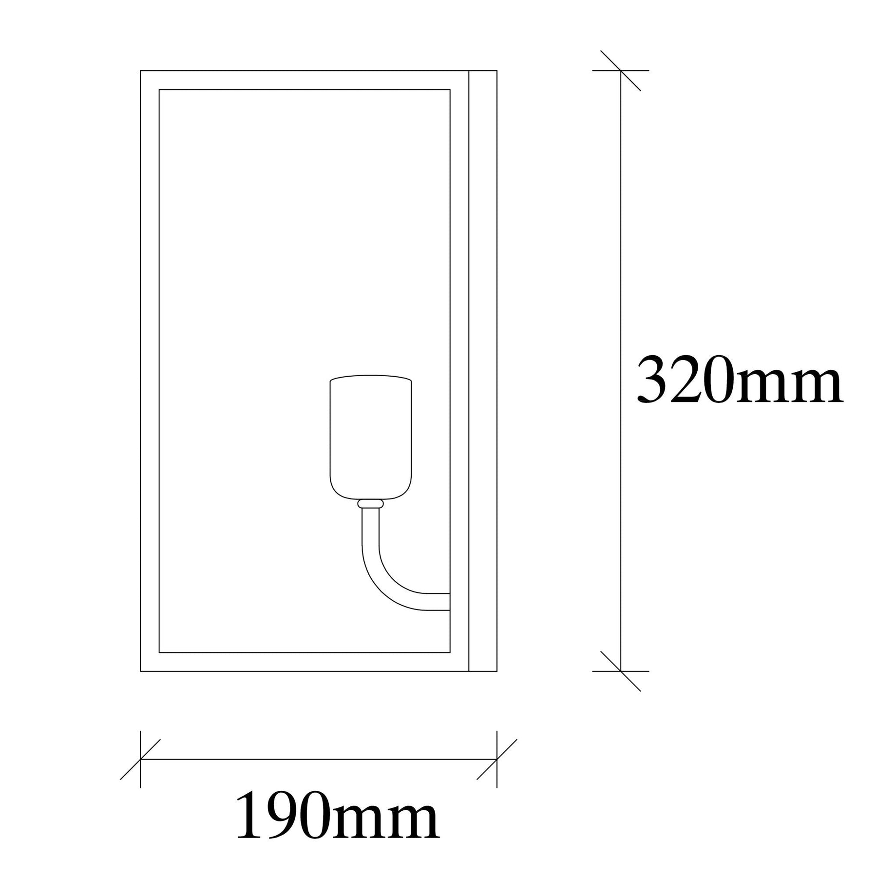 Lampa de perete Kafes-5566, negru, metal, 17x19x32 cm