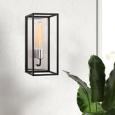 Lampa de perete Kafes-5571, negru, metal, 17x19x39 cm