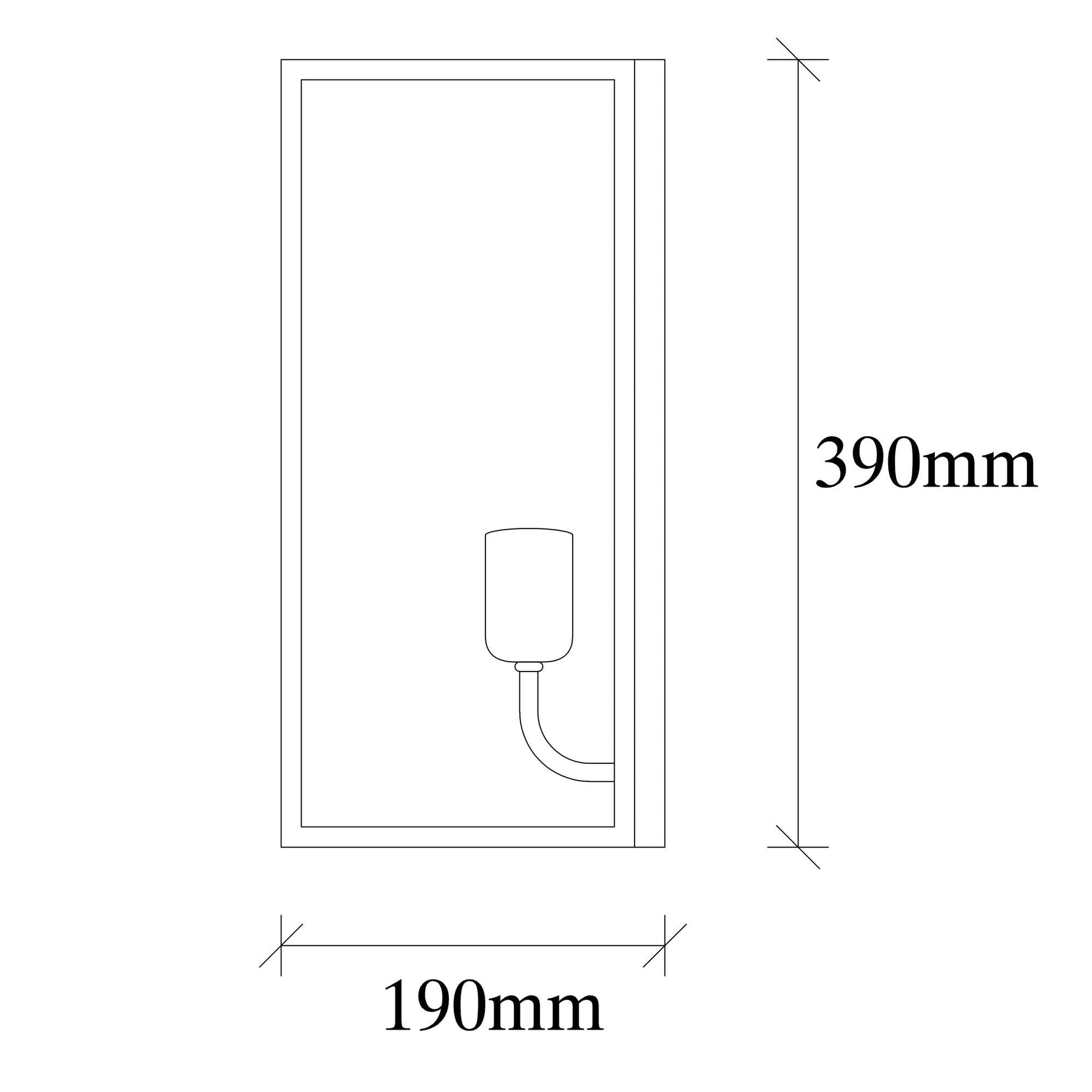 Lampa de perete Kafes-5571, negru, metal, 17x19x39 cm