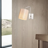 Lampa de perete Ve-6001, crom/crem, metal/material textil, 14x27x24 cm