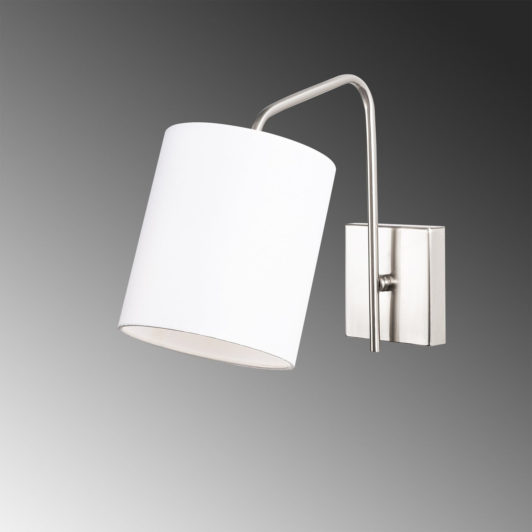 Lampa de perete Ve-6002, crom/alb, metal/material textil, 14x27x24 cm
