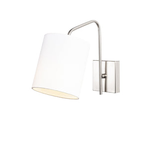 Lampa de perete Ve-6002, crom/alb, metal/material textil, 14x27x24 cm