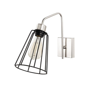 Lampa de perete Ve-6005, crom/negru, metal, 15x32x33 cm