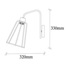 Lampa de perete Ve-6005, crom/negru, metal, 15x32x33 cm