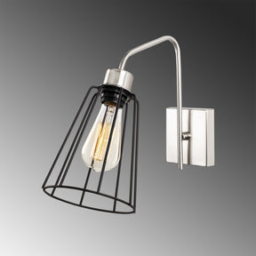 Lampa de perete Ve-6005, crom/negru, metal, 15x32x33 cm