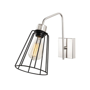 Lampa de perete Ve-6005, crom/negru, metal, 15x32x33 cm