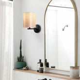 Lampa de perete 4685, negru/crem, metal/material textil, 14x23x26 cm