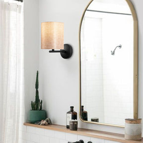 Lampa de perete 4685, negru/crem, metal/material textil, 14x23x26 cm