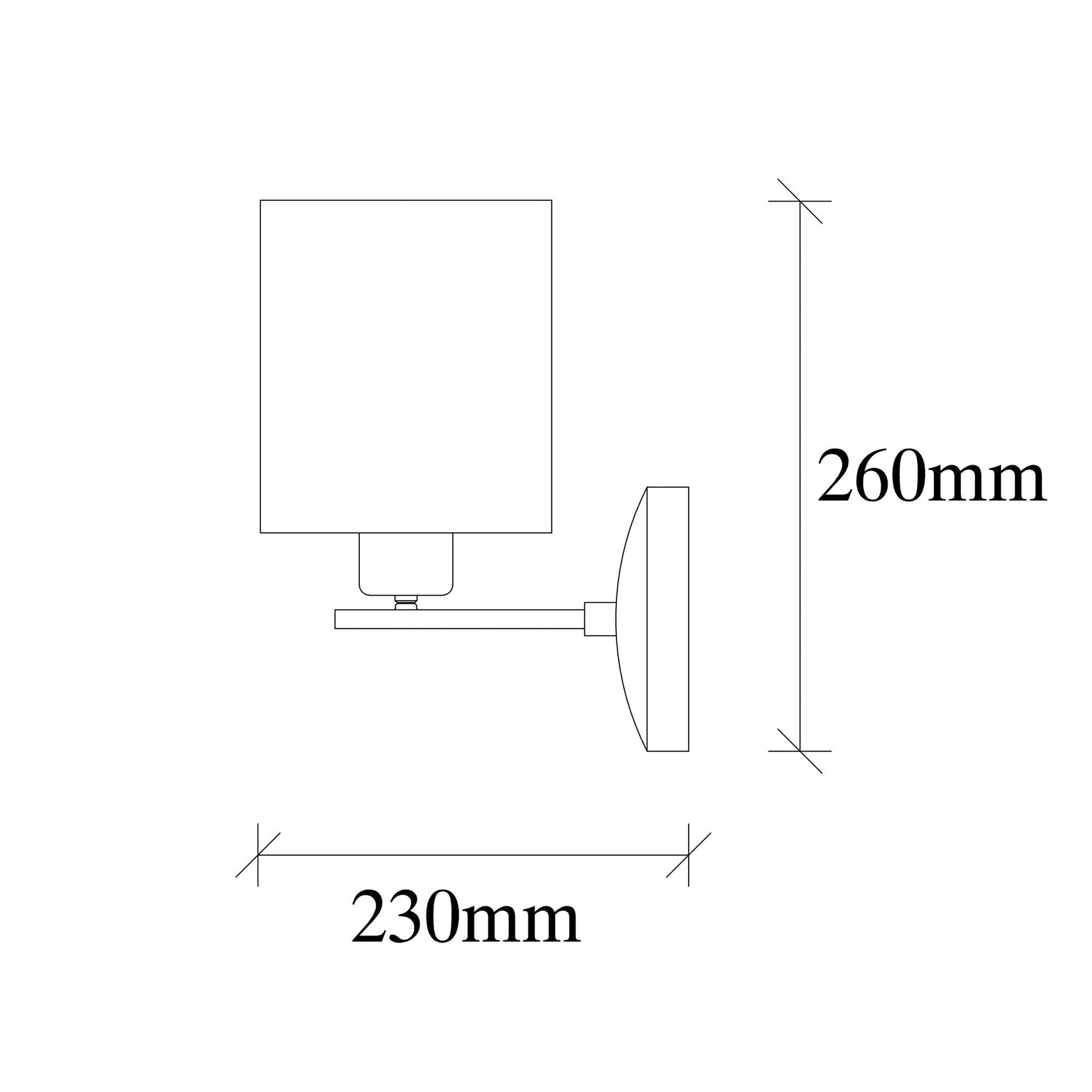 Lampa de perete 4685, negru/crem, metal/material textil, 14x23x26 cm