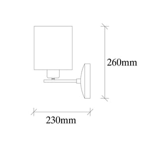 Lampa de perete 4685, negru/crem, metal/material textil, 14x23x26 cm