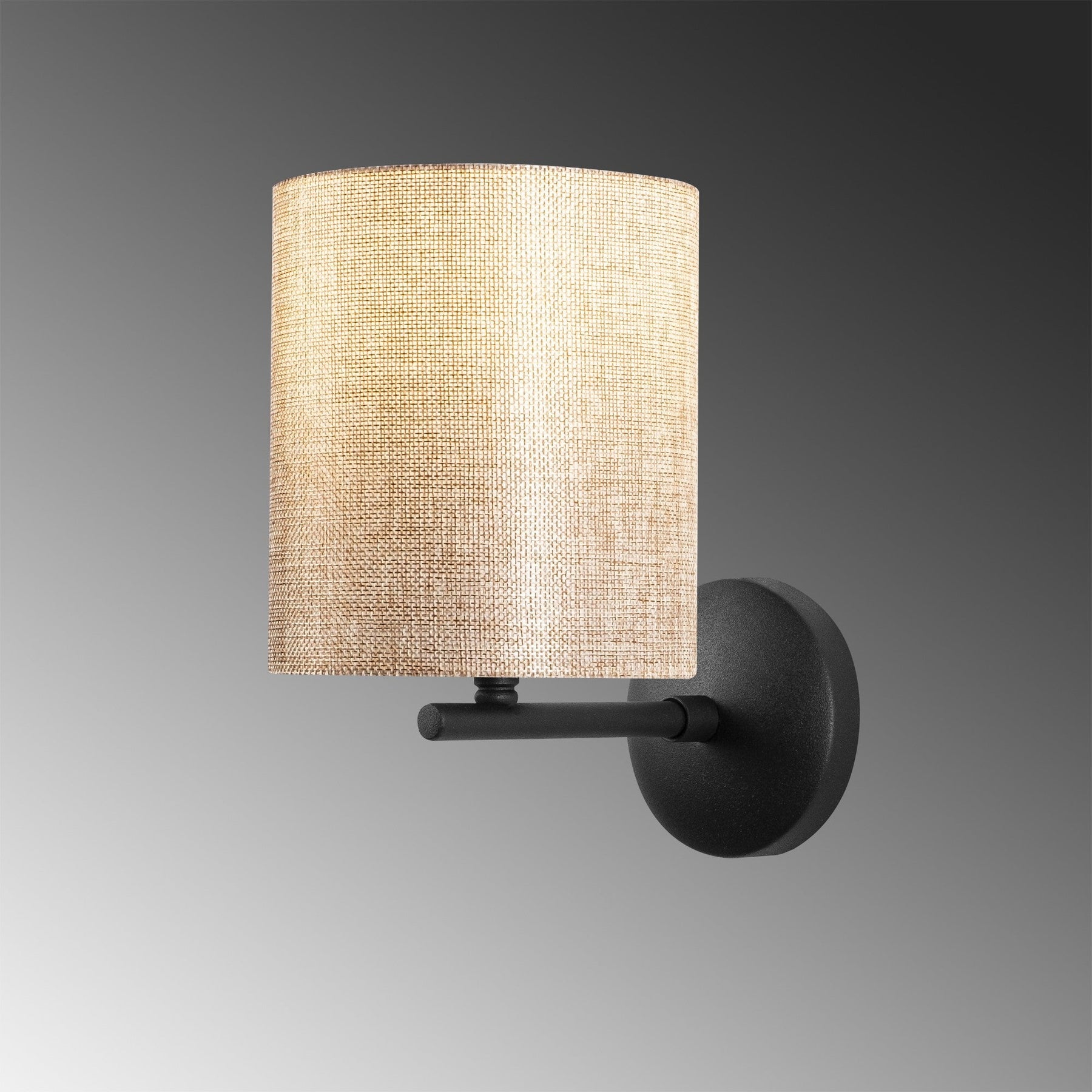 Lampa de perete 4685, negru/crem, metal/material textil, 14x23x26 cm