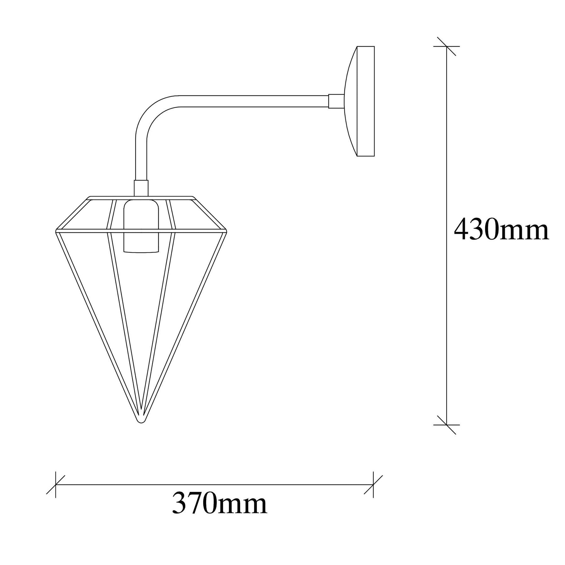 Lampa de perete Elmas-6304, auriu, metal, 20x37x43 cm