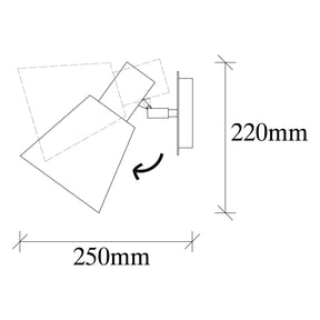 Lampa de perete Kem-6346, maro, metal, 25x14x22 cm