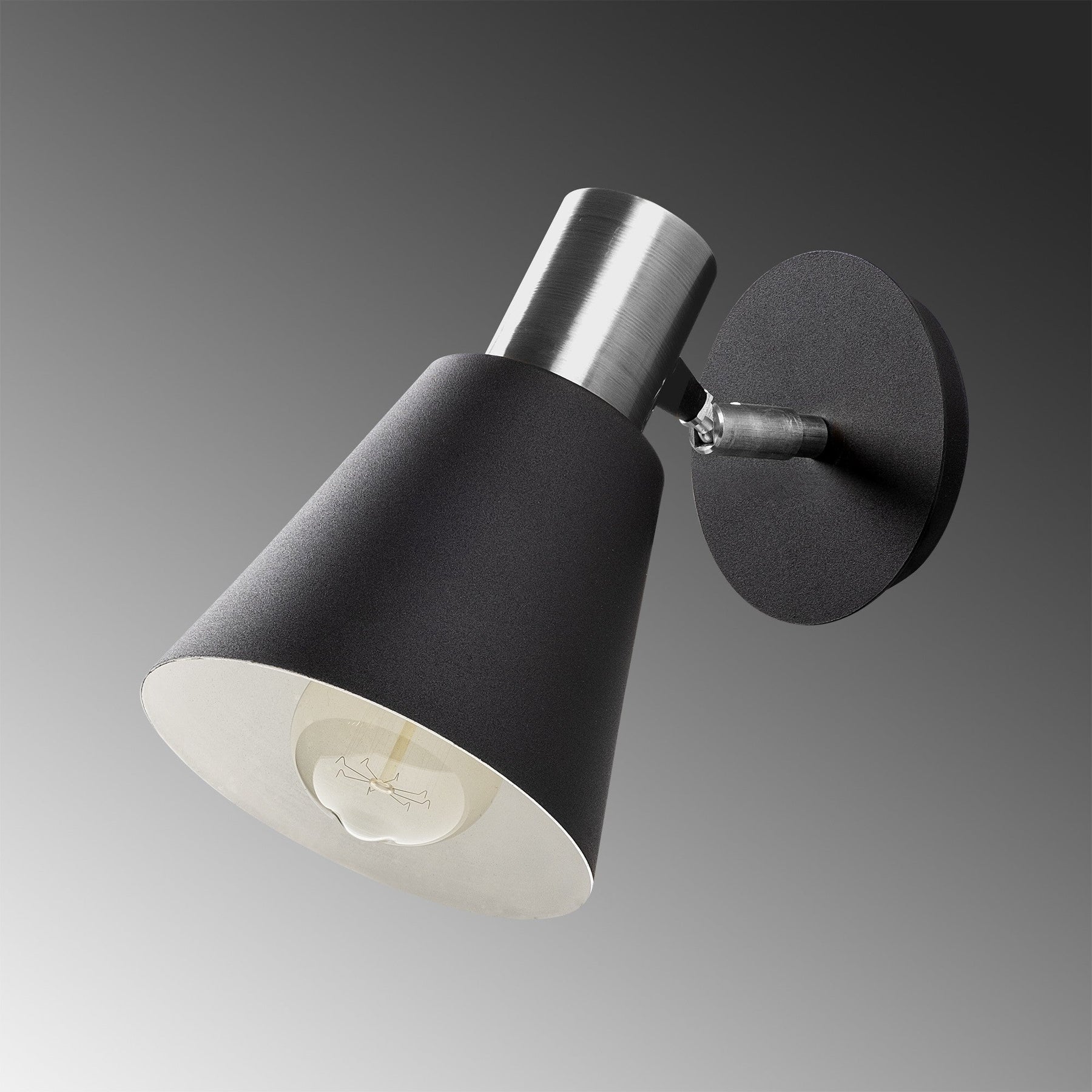 Lampa de perete Kem-6347, negru, metal, 25x14x22 cm