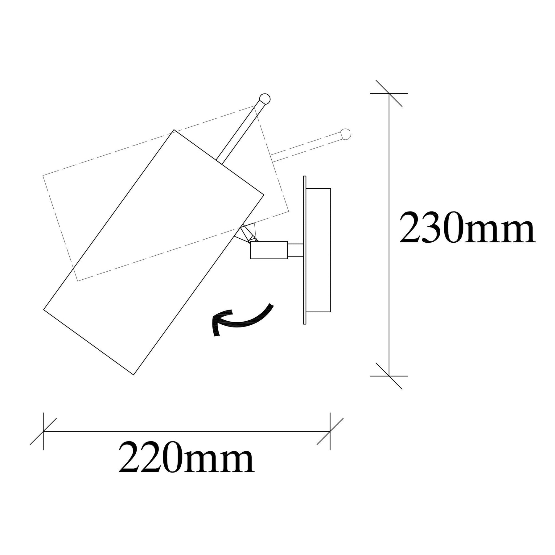 Lampa de perete Kem-6381, negru, metal, 9x22x23 cm