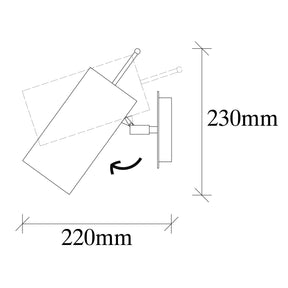 Lampa de perete Kem-6381, negru, metal, 9x22x23 cm