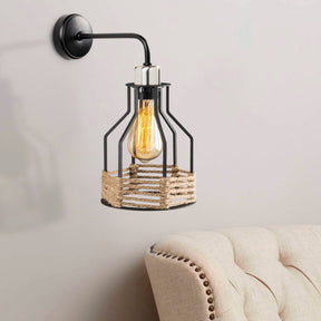 Lampa de perete Fiko-6601, negru, metal, 17x27x33 cm