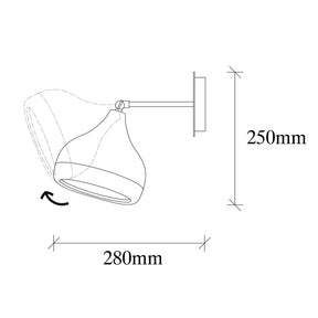 Lampa de perete Yildo-6902, alb, metal, 17x28x28 cm