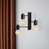 Lampa de perete Hexa, 6946, 3 becuri la diferite inaltimi, cadru metalic, negru, 40x26x30 cm