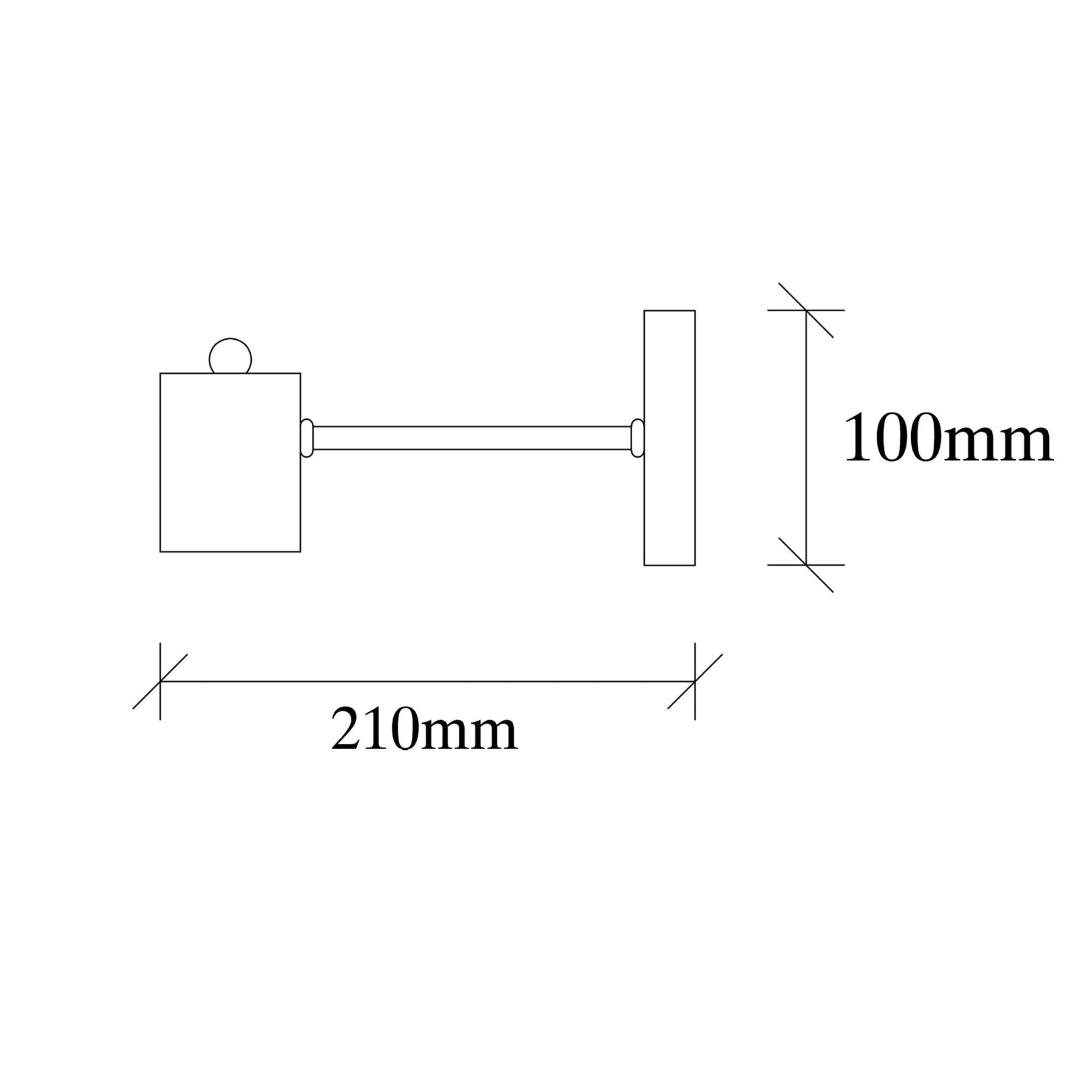 Lampa de perete Hexa-6951, negru, metal, 6x21x8 cm