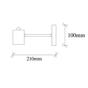 Lampa de perete Hexa-6951, negru, metal, 6x21x8 cm