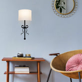 Lampa de perete Asaf, 6982, material textil, negru/alb, 28x57 cm