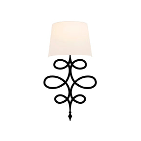 Lampa de perete Asaf-6990, negru/alb, metal/material textil, 62x28x24 cm