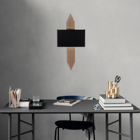 Lampa de perete 613-A, negru/maro, metal, 75x10x22 cm