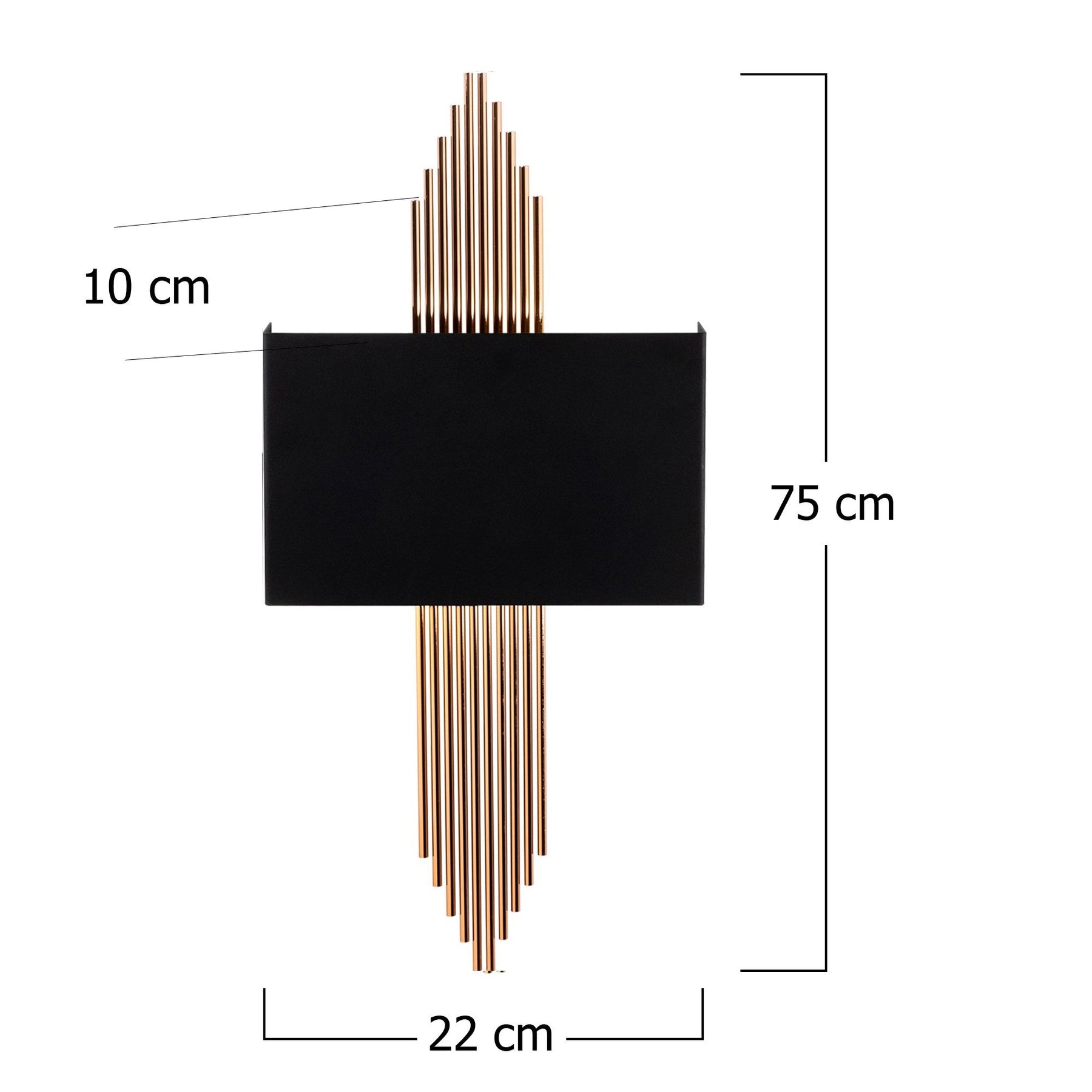 Lampa de perete 613-A, negru/maro, metal, 75x10x22 cm