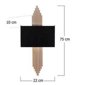 Lampa de perete 613-A, negru/maro, metal, 75x10x22 cm