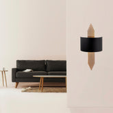 Aplica de perete 617 - A, metal, negru/auriu, forma curbata, 75x10x22 cm
