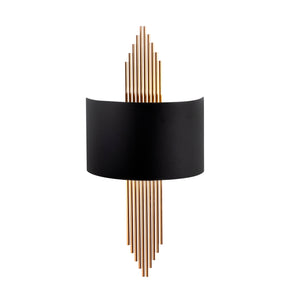Aplica de perete 617 - A, metal, negru/auriu, forma curbata, 75x10x22 cm