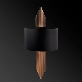 Aplica de perete 617 - A, metal, negru/auriu, forma curbata, 75x10x22 cm