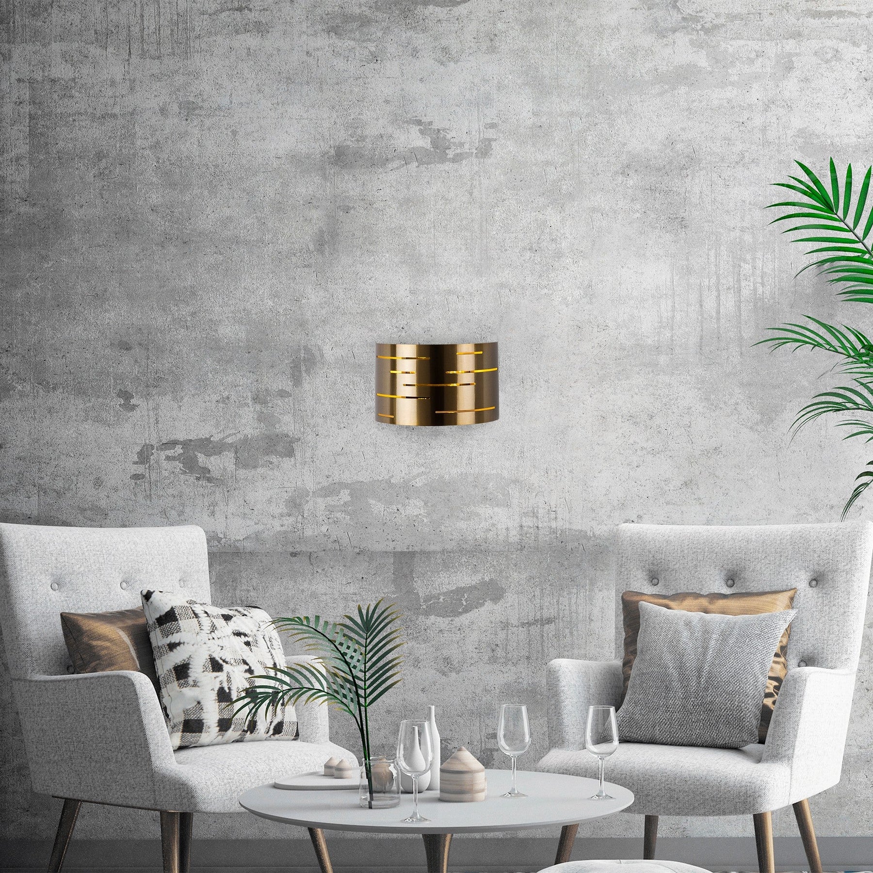 Lampa de perete 629-A, auriu, metal, 30x10x22 cm