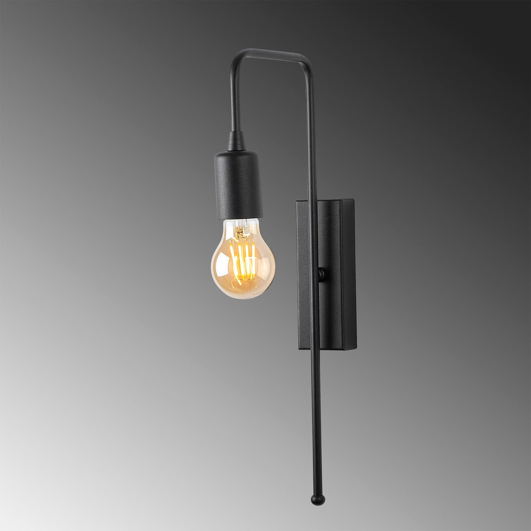 Lampa de perete Mum-3502, negru, metal, 6x22x42 cm