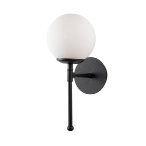 Lampa de perete Mudoni, MR-953-1, cadru metalic/sticla, negru/alb, 15x20x35 cm